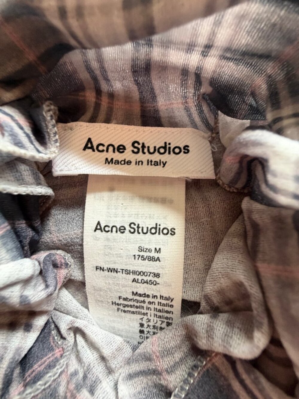 Acne Studios checked stretch-jersey sheer turtleneck top - Picture 7 of 7